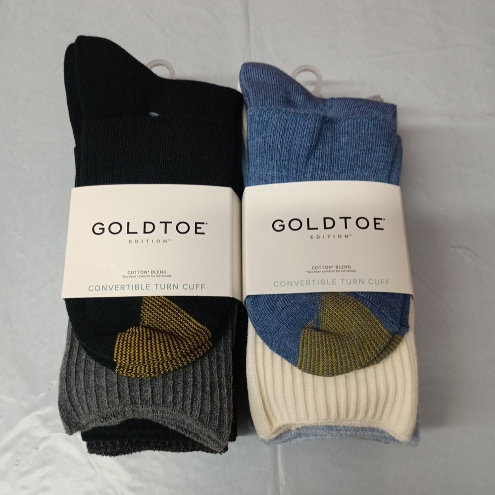 NWT GoldToe Edition Convertible Turn Cuff Women's Socks Shoe Size 6-9 12 Pair